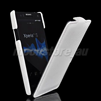 Capa Branca Couro Xperia S Lt26a / Lt26i + Película